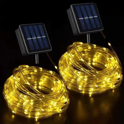 Solar Outdoor Lights LED Festoon PVC Tube Rope String Light Summer Garden Fence Wedding Party Balcony Decoration Solar Garland