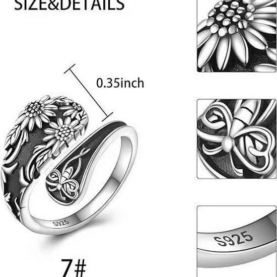 Bohemian Sunflower Adjustable Vintage Women's Ring