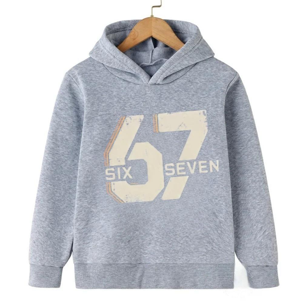 Fashion Men and Women's Hoodies Funny Letter 6 7 Print Hoodies Pullover Casual Sweatshirt Top Outdoor Long Sleeve Clothing