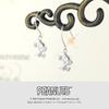 SNOOPY Diamond Dangle Petit Hook Earrings 2P Binaural Silver 925 PEANUTS Official Character Goods [SNOOPY]