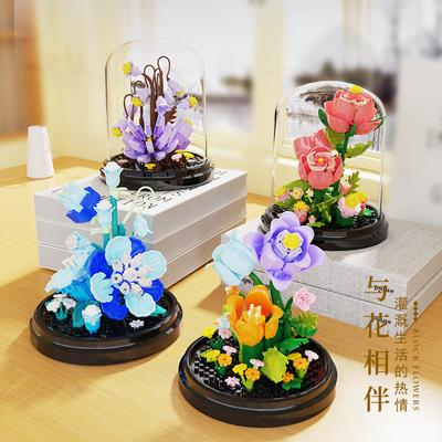Flower Bouquet Micro Building Blocks Flowers Bonsai Model Construction Set Home Decoration Toys For Kids 8 Year Old Girls Gifts