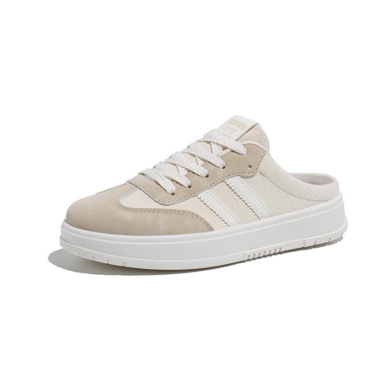 2025 Korean Version Summer New Half Tray White Shoes Women Ins Breathable Student Height Increase Casual Shoes Women Street Shot HL706