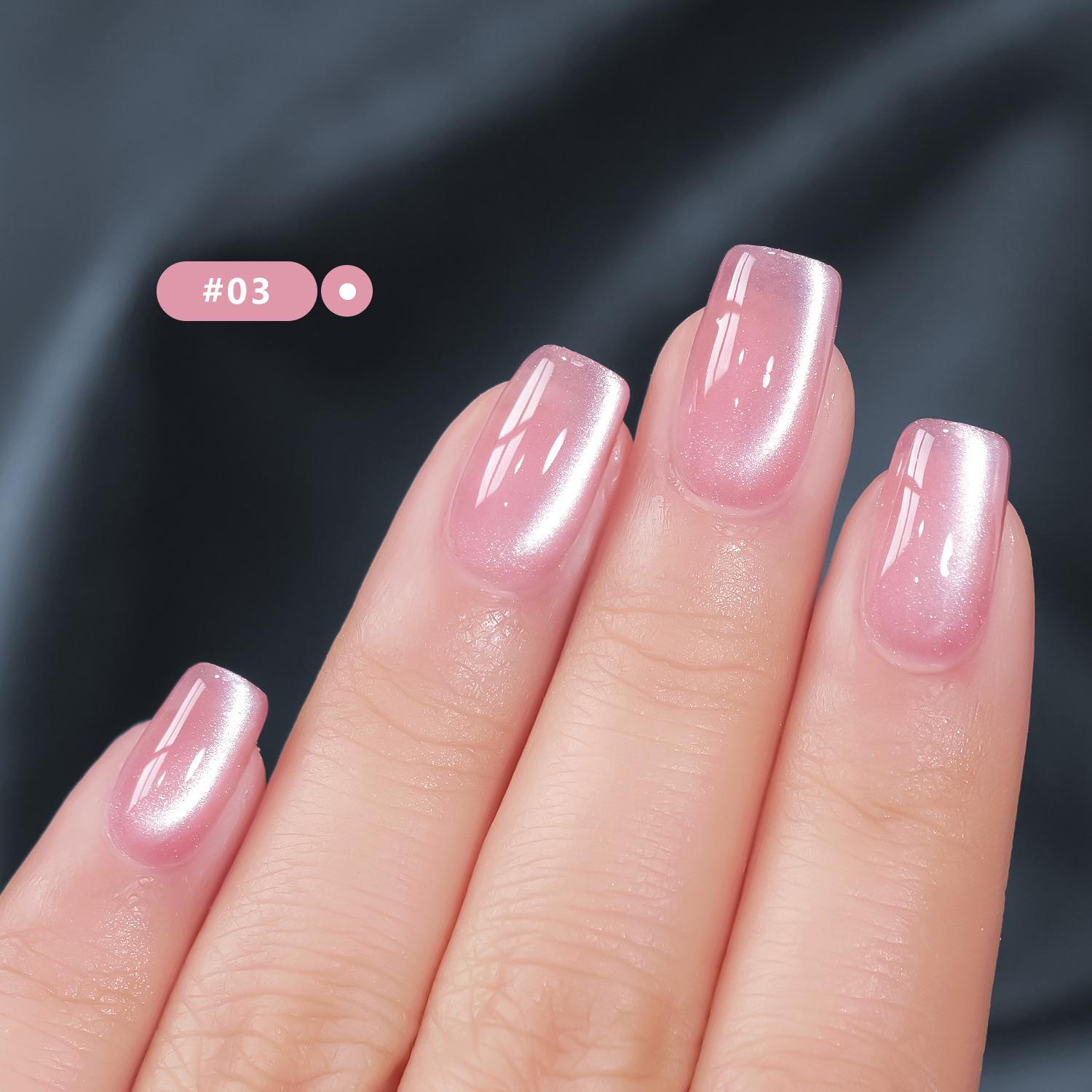 

2025 Гель-лак Кошачий глаз Стеклянный ледник - 6 ярких цветов, Фарфоровый белый, Полупрозрачный, Отбеливающий ледяной эффект