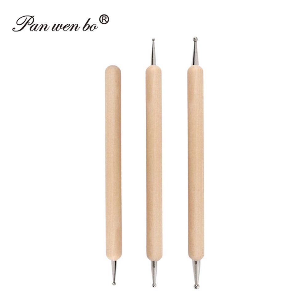 3-Piece Wooden Handle Embossing & Dotting Tool Set for Quilling, Pottery, Clay, and Paper Scoring