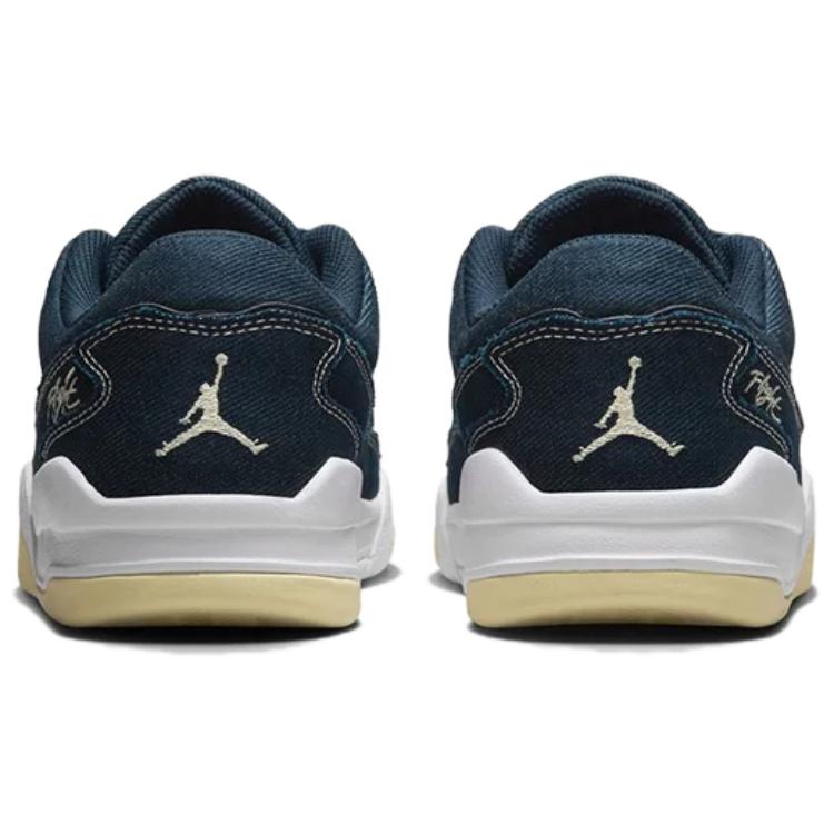 New Jordan FLIGHT COURT Abrasion Resistant Low Top Vintage Basketball Shoes Women's Blue White IH4489-451