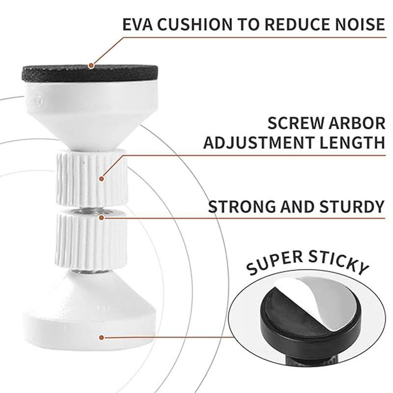 4 Stück Kopfteilstopper mit einstellbarer Länge für die Wand, Bettstopper