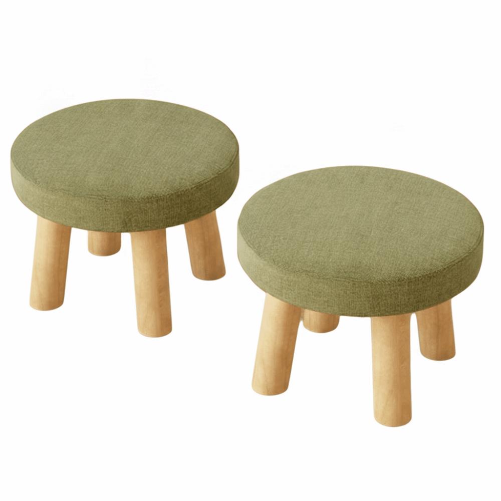 Non-Skid Solid Wood Small Foot Stool Soft Shoe Changing Chair Small Footstool Ottoman Office