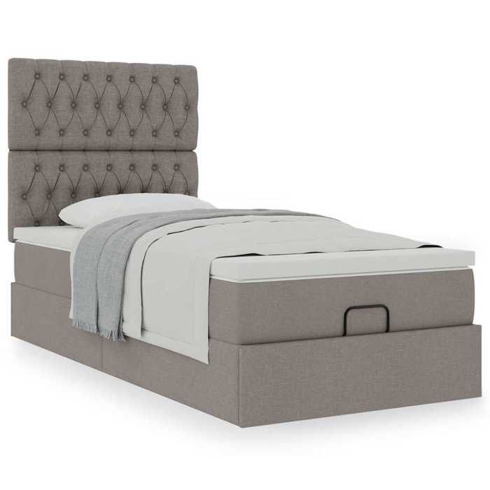 Maison Exclusive - Cadre de lit ottoman avec matelas taupe 80x200 cm tissu