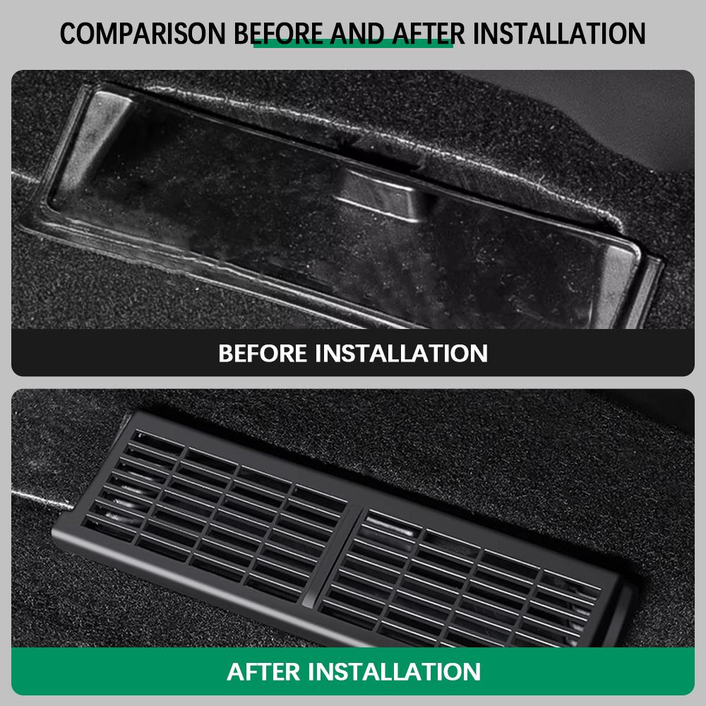 For Tesla Model Y Modely 2020 2025 2025 2025 2025 Floor Air Conditioner Outlet Cover Rear Under Seat AC Vent Anti Dust Case Trim
