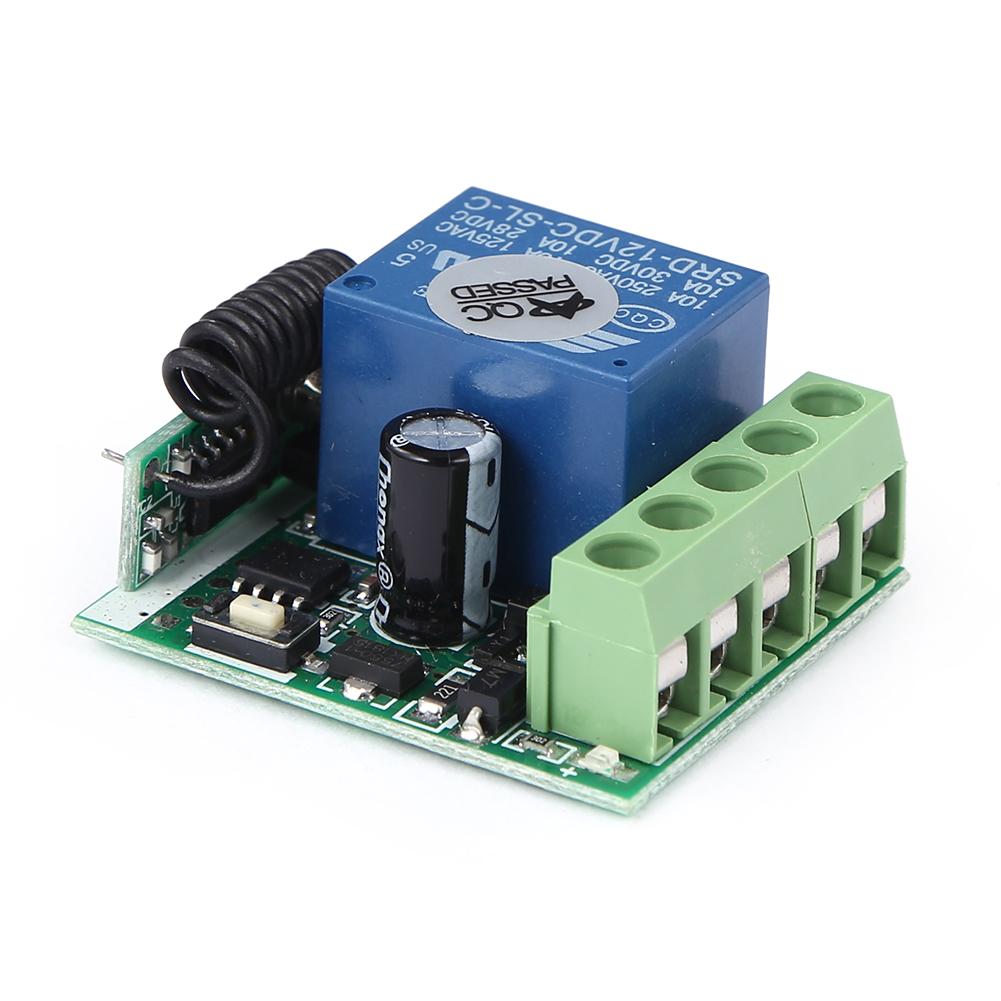 DC12V 433MHz RF Remote Control Switch Relay Receiver Transmitter For Universal Garage Door LED Light Motor Electromagnetic Lock