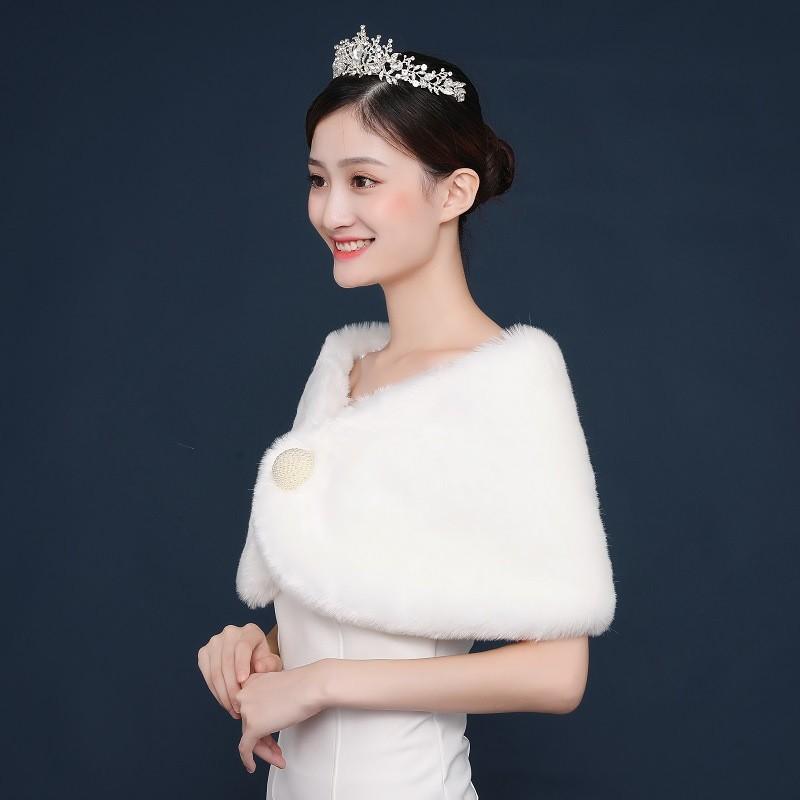 Womens Solid Color Warm Shawl Cape Wedding Bridesmaid Winter Elegant Outerwear