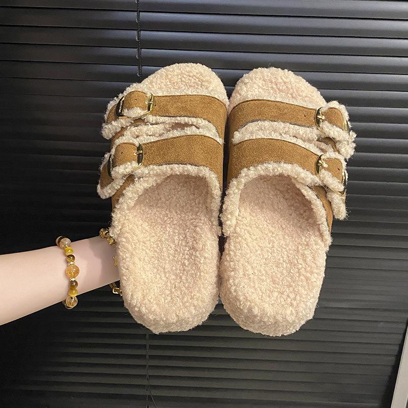 Dicksohlige Temperament Mao Mao Schuhe Damen 2025 neue Herbstmode vielseitige Oberbekleidungsschuhe Ein-Fuß-Faulenzer-Slipper