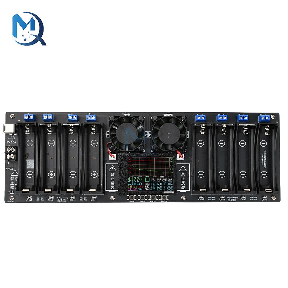 DC12-19V 2.4Inch with Curve Display 8-Channel 18650 Battery Capacity Internal Resistance Tester Automatic Charge and Discharge Without button
