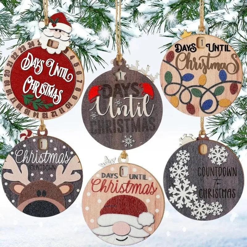 1-5PCS Christmas Countdown Hanging Ornament Santa Claus Tree Decoration Holiday Party Home Decor for Festive Celebration