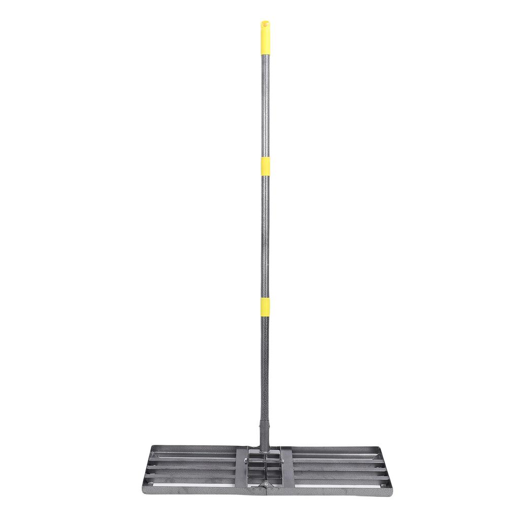 Rastrillo para césped, 30x10 pulgadas Placa de suelo Césped con mango de 48 a 78 pulgadas Rastrillos para jardín para suelo arena Patio trasero Campo de golf Fa