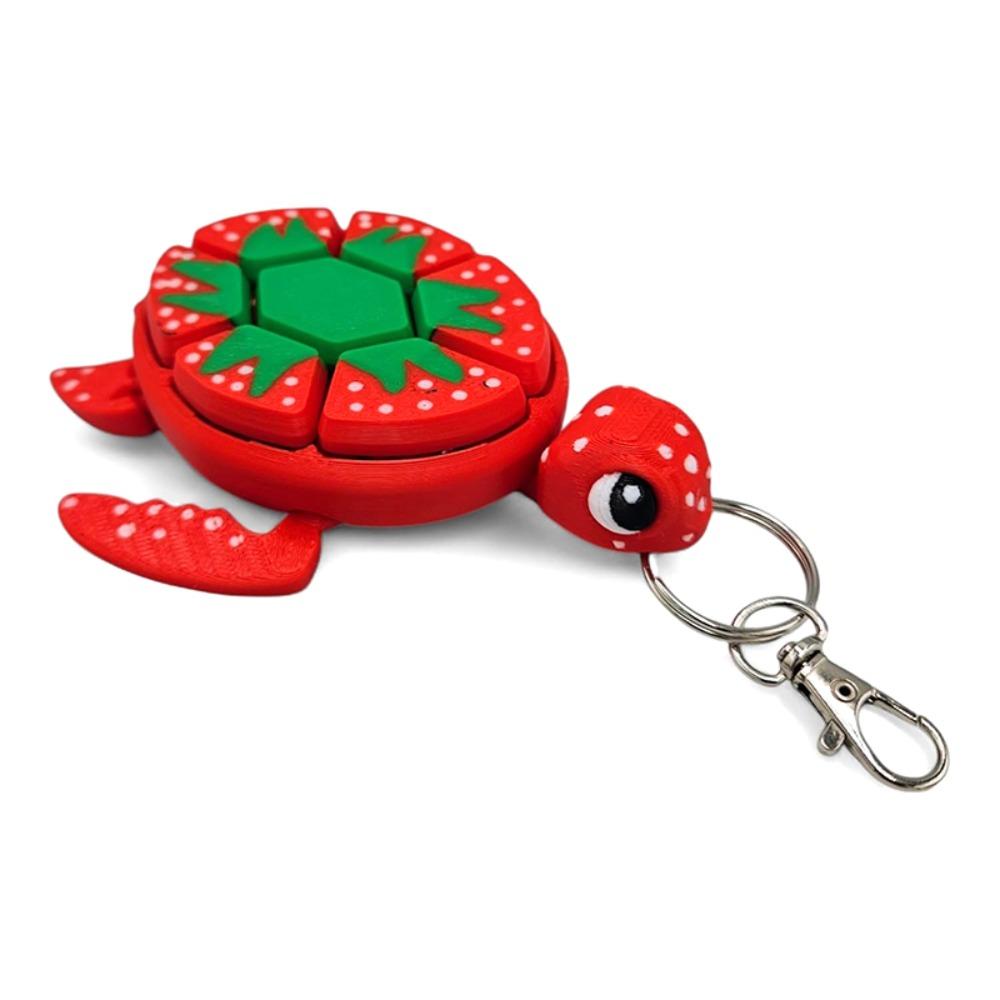 

Fruit Series Turtle Fidget Clickers Keychain Bag Charm Clickers Sensory Key Ring Toy Children Girl Style E