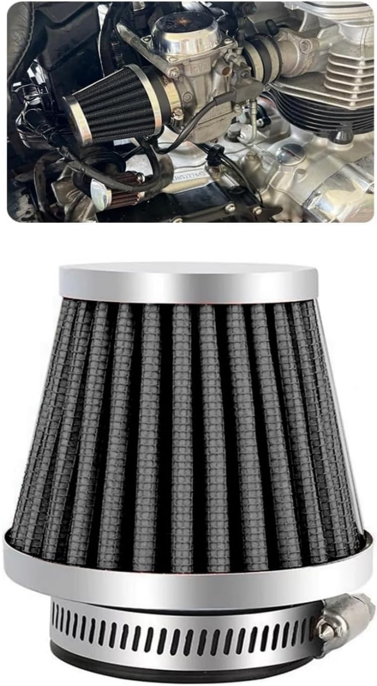 

Air Air Filter Power Filter for Motorcycles, Stainless Steel Mesh with Band, Chrome Caliber 50mm