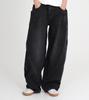 Beoteunseoul Wide Curved Big Pocket Balloon Fit Denim (Black)