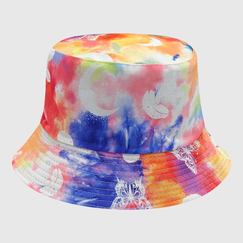 Dye Tie Fisherman Hat Uv Protection Assorted Colors Print Butterfly Cat Leaf Cap