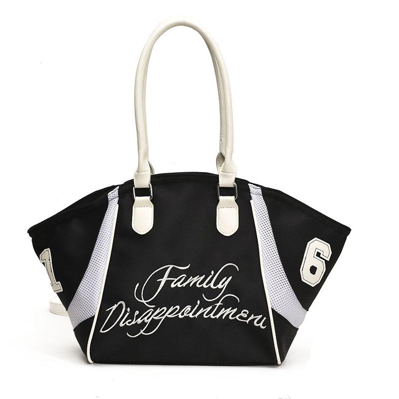 

Сумка большой вместимости для поездок на работу Женская новая повседневная универсальная сумка через плечо из нейлоновой ткани, сумка-мессенджер, портативная сумка-тоут чёрный