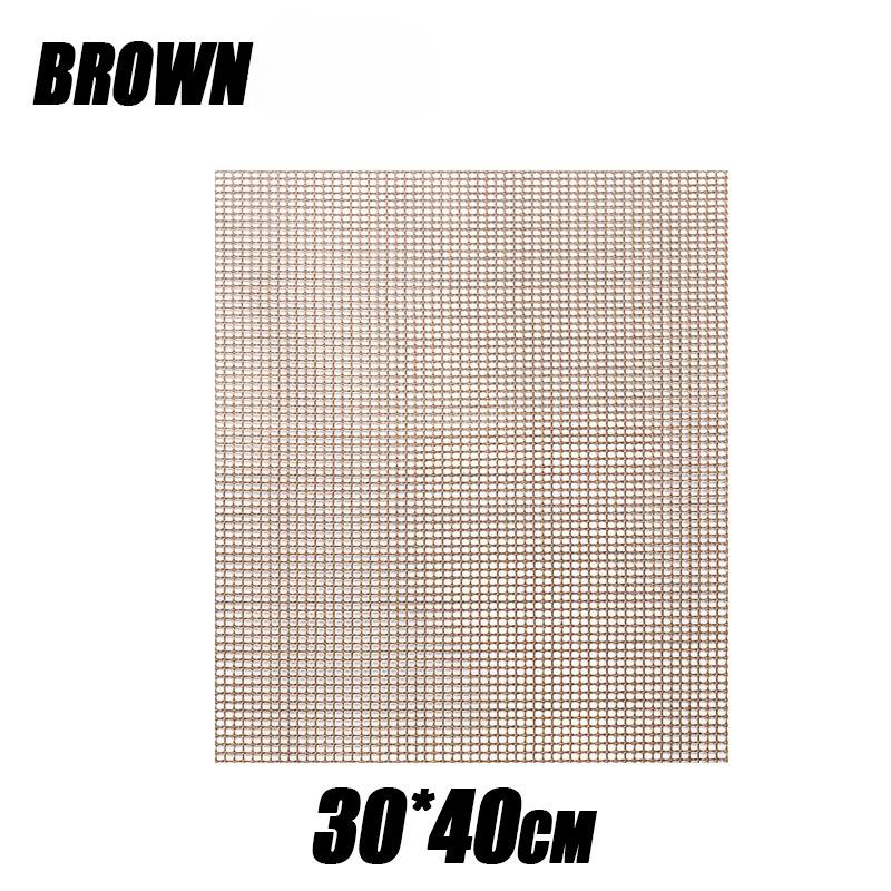 

1/2/4PCS 30x40cm Barbecue Grill Mat Non Stick Reusable Mesh for Outdoor Camping Picnic BBQ Grilling Accessories 1PCS коричневий
