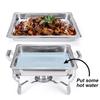 Quadratischer Buffet-Herd aus Edelstahl, Chafing Dish, Buffet-Öfen, Caterer, Speisenwärmer, Brenner, Tablett, Hochzeit, Party, 4 Packungen, 6 l