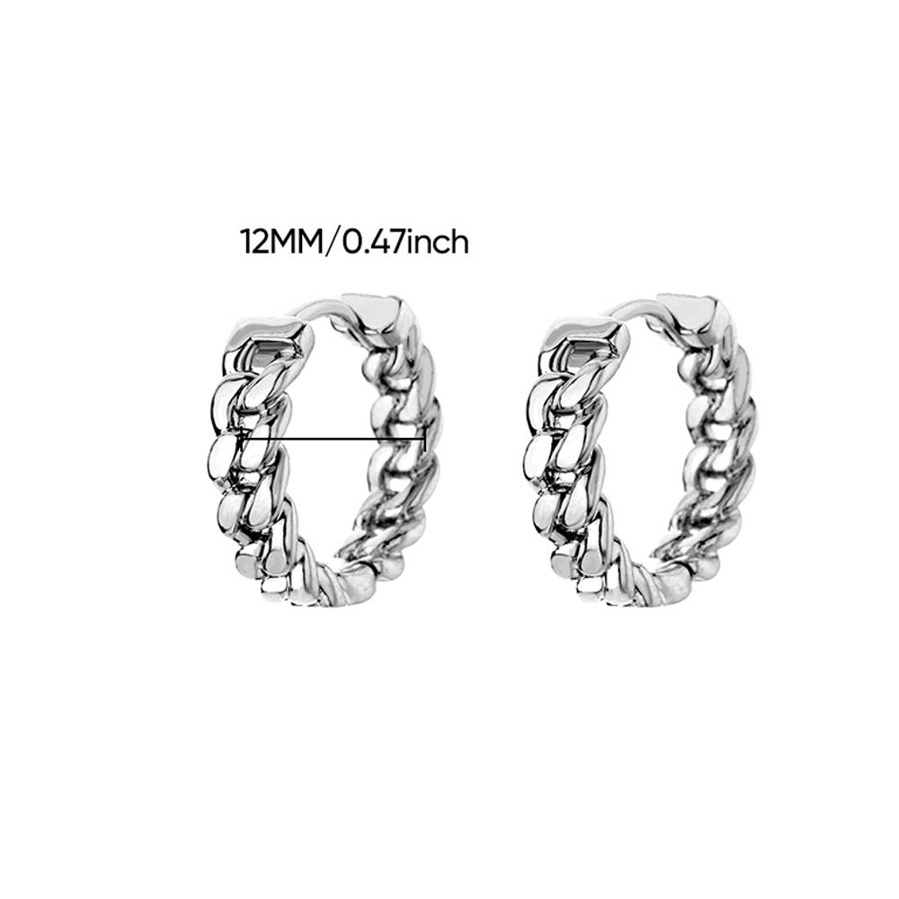 U-Shaped Square Hoop Earrings for Women Luxury Stainless Steel Circle Earrings Trend New in Female Aesthetic Jewelry aretes