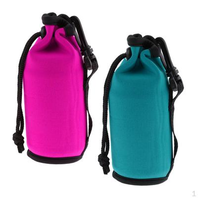 2Pcs Sports Insulator Bag Neoprene Pouch Water Bottle Sleeve Carrier Schutzhülle Holder Strap for