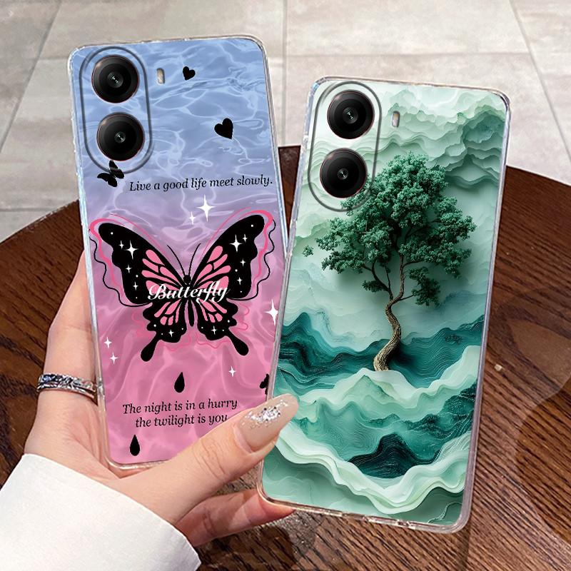Jelly Casing For Xiaomi POCO X7 PRO 5G/Redmi Turbo 4 5G Clear Silicone Soft TPU Back Cover Cute Cat Rabbit Heart Protective Case