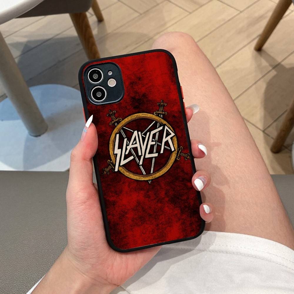 

1pc Heavy Metal S-slayer Band Phone Case For IPhone 14 11 12 13 Mini Pro Max 8 7 Plus X XR XS MAX Translucent Matte Cover iphone 16 plus