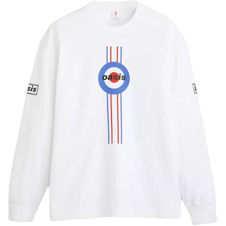 

Коллаборация Levis Oasis SS25 Футболка мужская с круглым вырезом, полосатая, свободного кроя, с принтом логотипа и надписи, с длинным рукавом 004EY0002 S