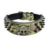 2" Wide Spiked Studded Leather Dog Collar Bullet Rivets with Cool Skull Pet Accessories for Meduim Large Dogs Pitbull Boxer XS-L