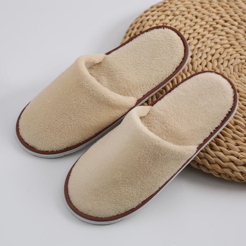 Disposable Slippers Hospitality Home Indoor Homestay Hotel Clubhouse Men's and Women's Coral Fleece Thickened Travel