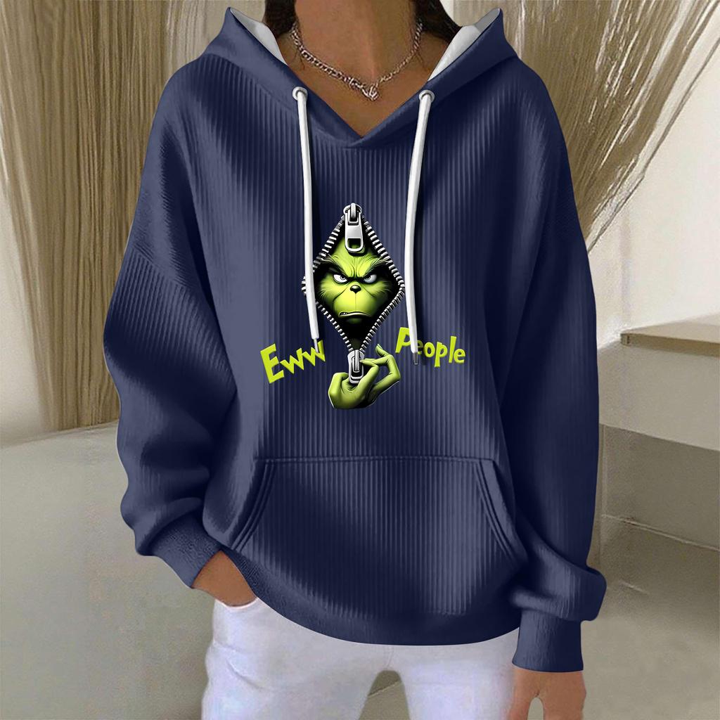 Women's Fashion Casual Christmas Angel Print Pullover Long-Sleeve Sweatshirt