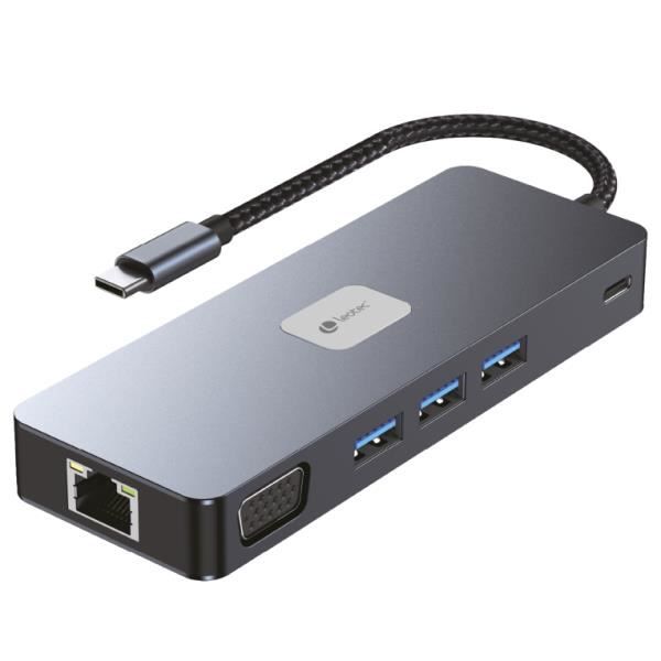 Station d'accueil - LEOTEC - 11 en 1 - USB-C PD 100W - HDMI 4K - Aluminium - 104g