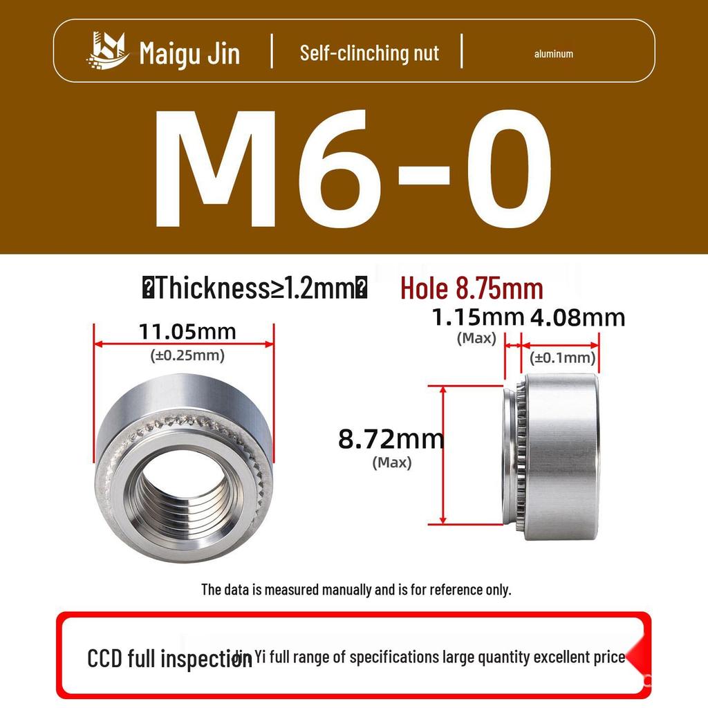 CLA-M2 To M8 Aluminum Alloy Rivet Nut Serrated Pressure Plate: High-Strength Riveting Solution