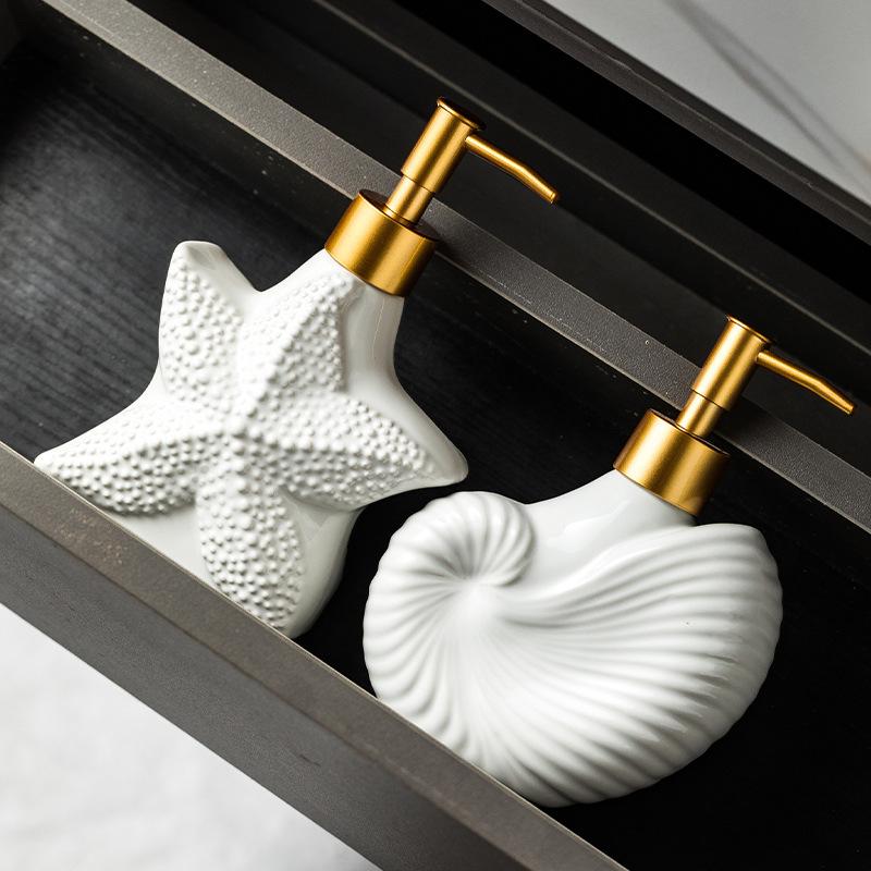 Nordic Ceramic Bottle Set for Shampoo Conditioner Soap Lotion Hotel Bathroom Accessories