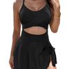 Women's Swimsuit Black Behind-revealed Back Tied Hollow One-piece Swimsuit Bikini Suit Beachwear Bathing Suits