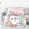 Super Soft BlanketGirls Boys Travel Cute Chiikawa Collection Throw Blanket Flannel Bedspread For Living Room Graphic Bed Cover