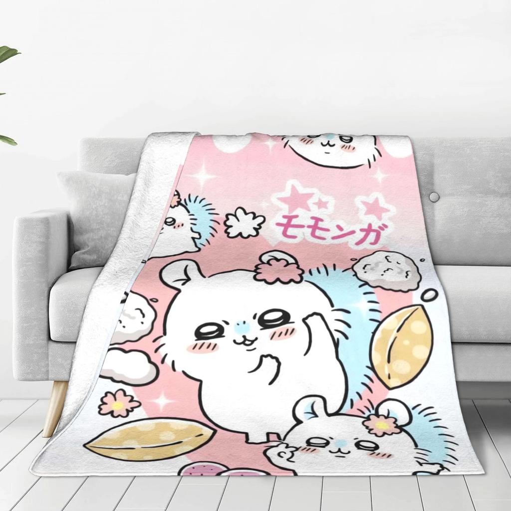 Cute Chiikawa Collection Warm Soft Blanket  Girls Boys Plush Throw Blanket Novelty Home Decor Flannel Bedspread Sofa Bed Cover