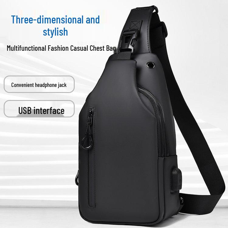 Men's Large Capacity Waterproof Crossbody Chest Bag - Casual, Fashionable Outdoor Travel Backpack