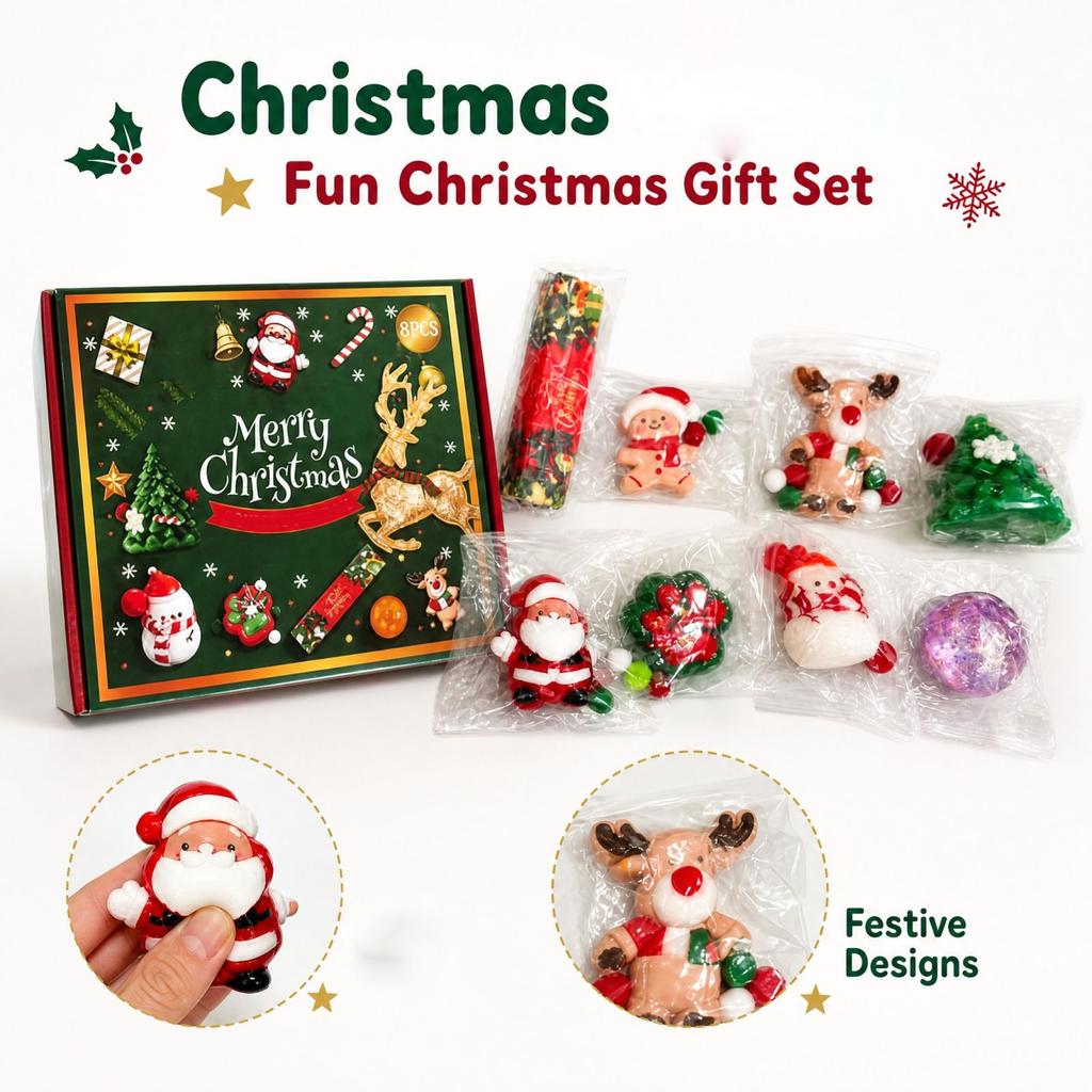 Christmas Toy Set, Soft Slow Rising Stick Toys
