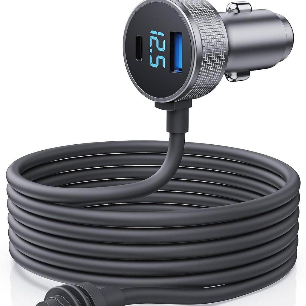 Ethernet Mini 3-in-1 Digital Display Car Cigarette Lighter DC Power Cord (3M)