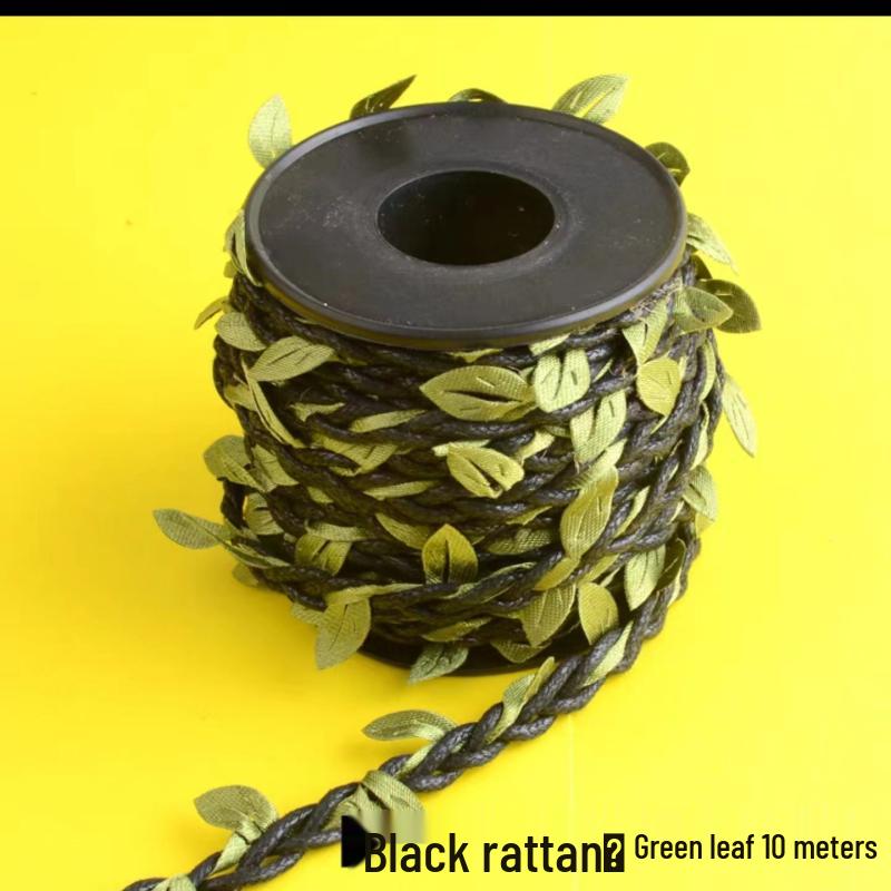 Jute Rope with Rattan Green Leaves for DIY Air Conditioner Pipe Decoration and Crafts