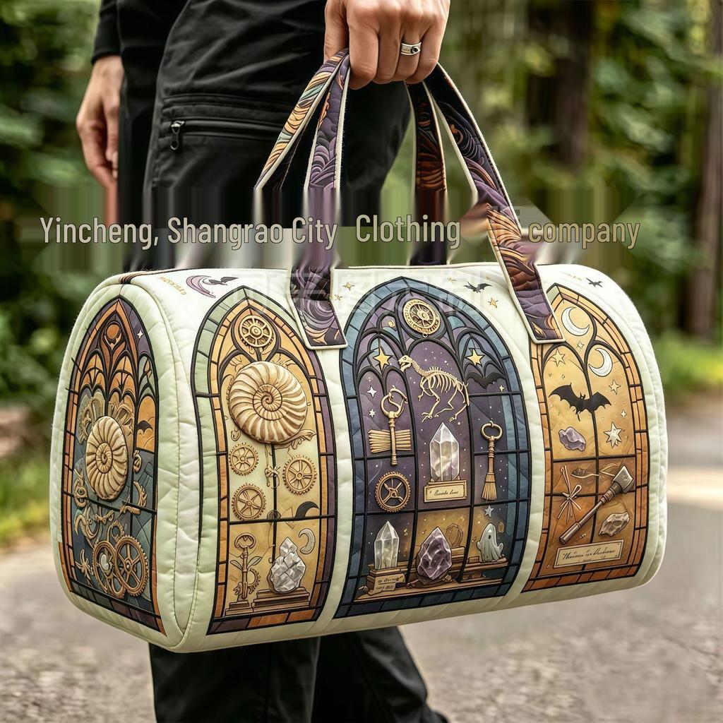3D Gothic Buntglasdruck Halloween Sporttasche - Multifunktionale Reisetasche