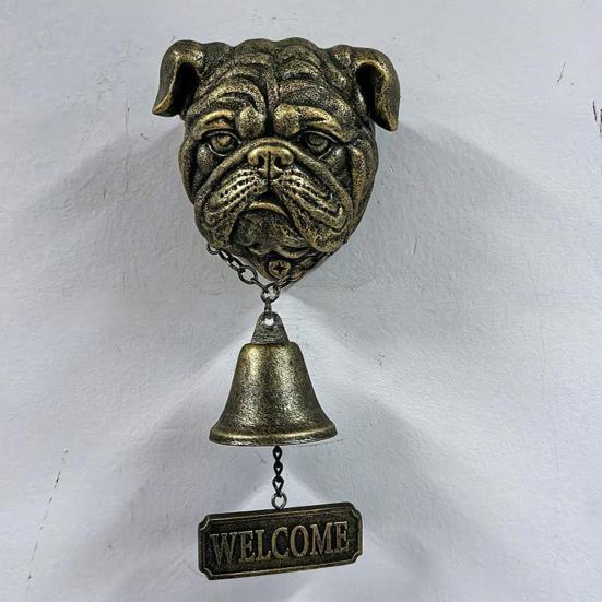 Dog Welcome Bell Vintage Shopkeepers Bell Wall Mounted Dog Door Bell with Welcome Sign for Farmhouse Home Front Door Entrance