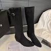 Retro Brown Inner Height Increase Matte Leather Knight Boots Women's 2025 New Belt Buckle But Knee Folds Two Wear Boots