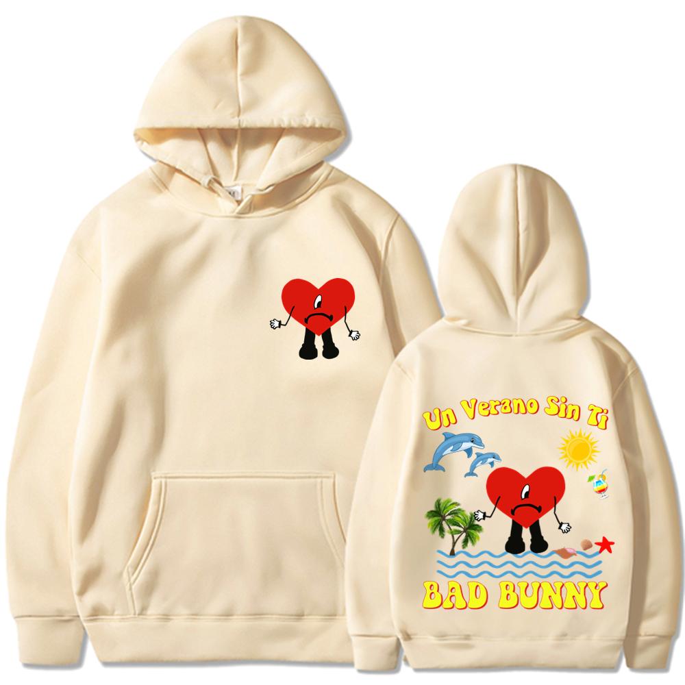 

Bad Bunny UN VERANO SIN TI Graphics Double Sided Print Hoodie Unisex Women Oversized Sweatshirts Unisex Pullover Streetwear Coats