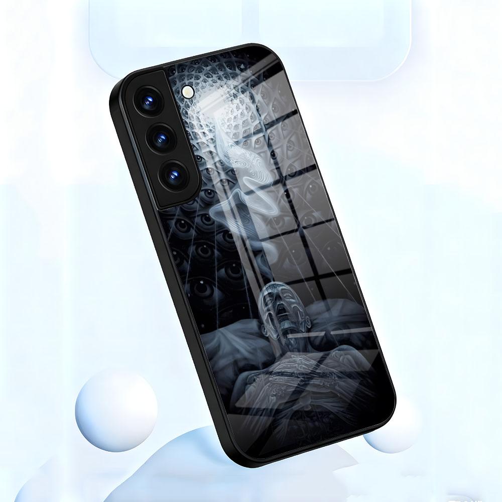 Alex Grey Trippy Phone Case For Samsung S26 S25 S24 FE S23 S22 S21 Plus S20 Ultra Note20Ultra Black Glass Cover