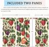 Cartoon Strawberries Curtains Bedroom,Vintage Tropical Fruit Strawberries Pattern Thermal Insulated Darkening Pocket Curtains